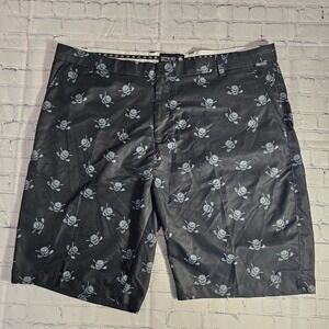 Tattoo Golf Golf Shorts Black Size 44 All Over Skull Print Logo Athletic